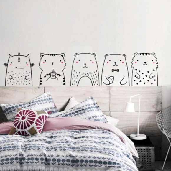 Cat with Coffee - Animal wall decals for kids room - Picture 1 of 6